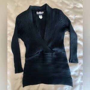 Black Wayne Rogers Vintage Surplice Sweater Sz M